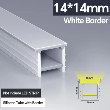 1M-10M LED Neon Rope Tube Soft Silicone Diffuser Channel Black/White Flexible Ribbon Strip Light for Recessed Channel