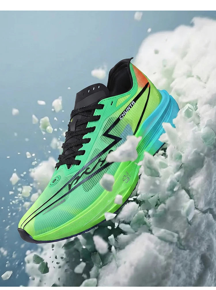 Men's and Women's Running Shoes Anti Slip and Shock-Absorbing Carbon Fiber Board Professional Marathon Chunta Sports Shoes