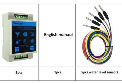 KONLEN Tuya Water Level Sensor WIFI Smart Home Leakage Flood Alarm Controller Meter Pool Vape Tank Flow Detector Leak Protection