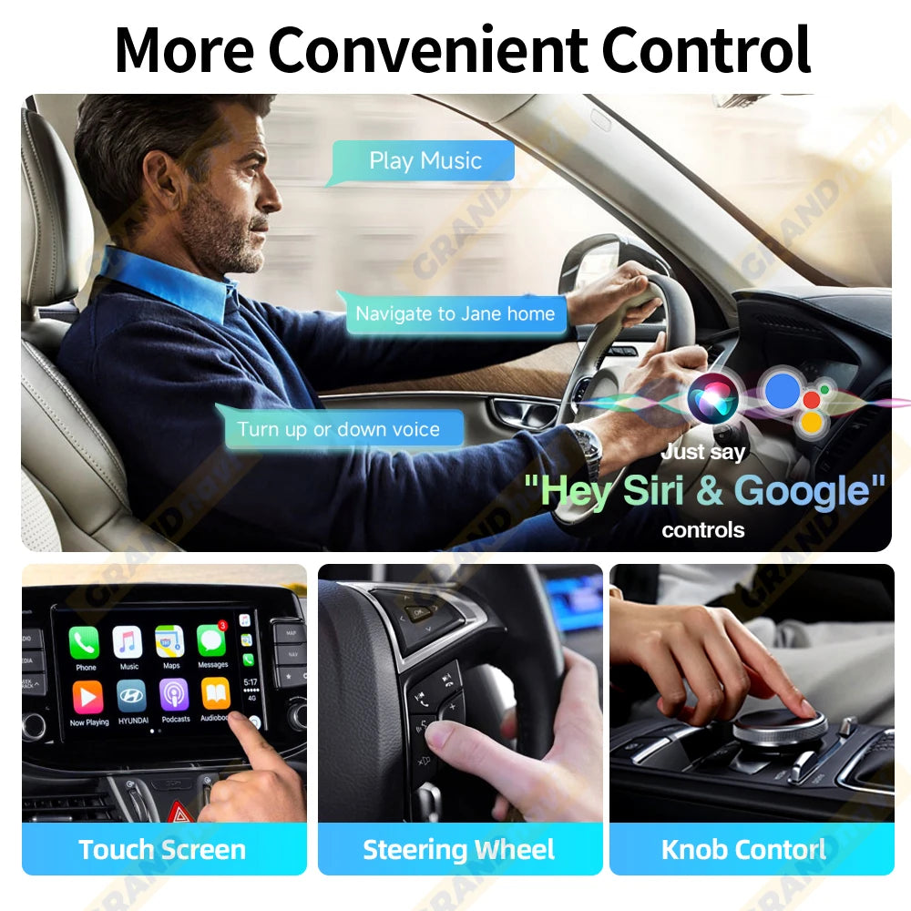 Wireless CarPlay For Apple iPhone Airplay Smart AI Box Bluetooth WiFi Android Auto Connect Car System 3in1 Car Play Adapter