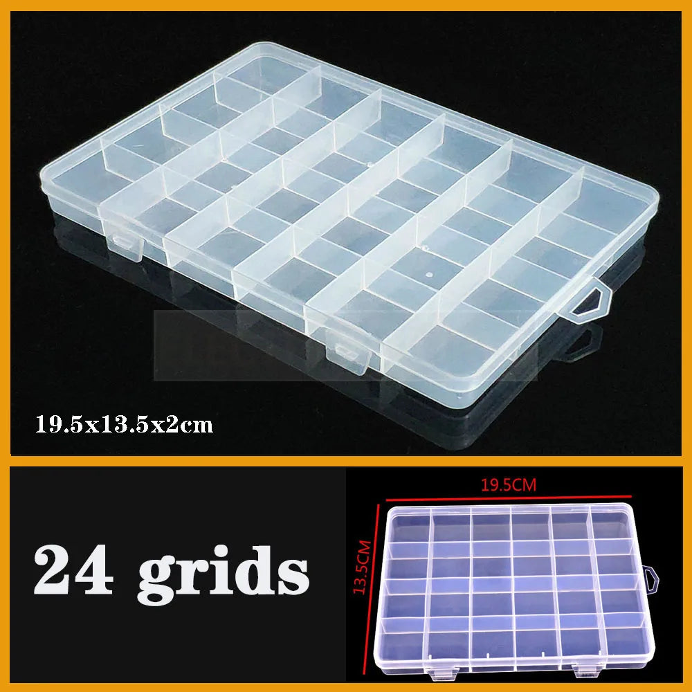 Transparent Plastic Box Screw Compartment Box Jewelry Earring Display Case Container Clear Terminal Organizer Tool Storage boxes