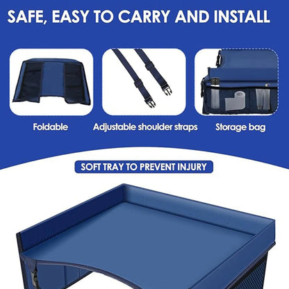 Kids Travel Seat Tray for Car Children's Toy Storage Table Drawing Board Safety Tray Dining Beverage Rack Road Trip Activities