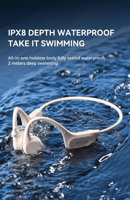 Sanag B60S Bone Conduction Earphone IPX8 Swimming Bluetooth Headphones Wireless Headset 32GB/64GB MP3 with Microphone Earbuds