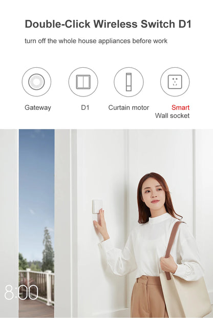 Aqara Smart Wall Wireless Switch D1 ZigBee Remote Control Key Light Switch Button For Mi home HomeKit APP