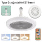2 In 1 Ceiling Fan Lamps 3 Speeds Adjustable E27 Base Infinitely Dimmable for Living Room Bedroom Study LED Decorative Light