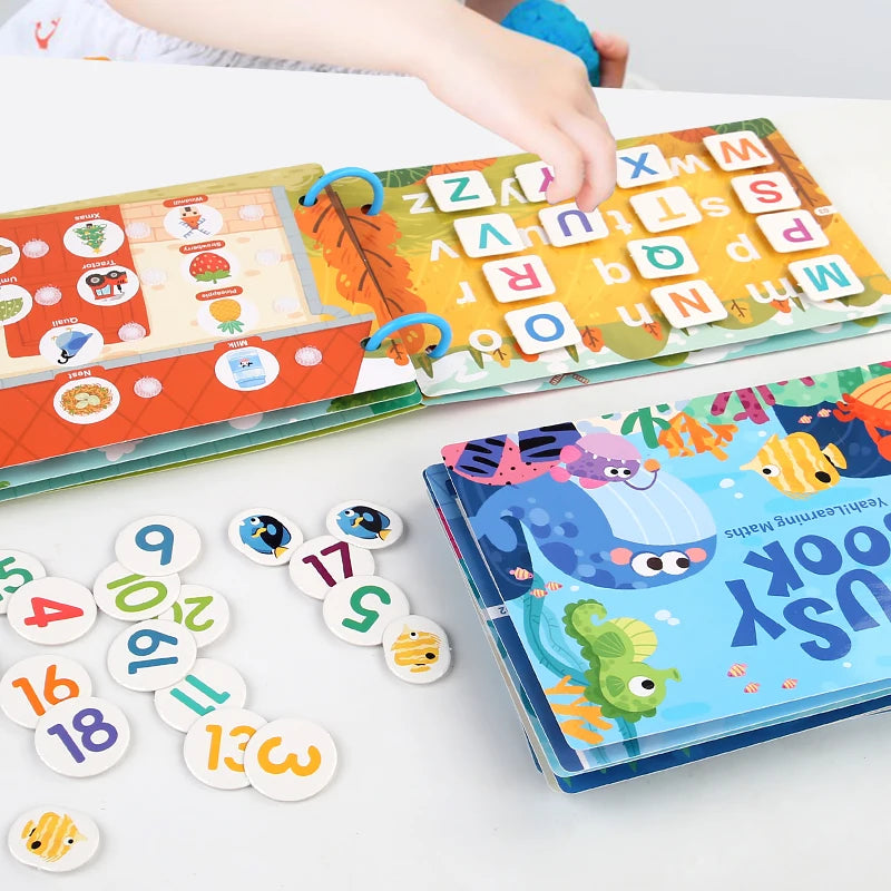 Busy Book for Kids Quiet Book Sticker Montessori Early Educational Toy Toddlers Matching Puzzles Game Baby Learning Toys Gifts