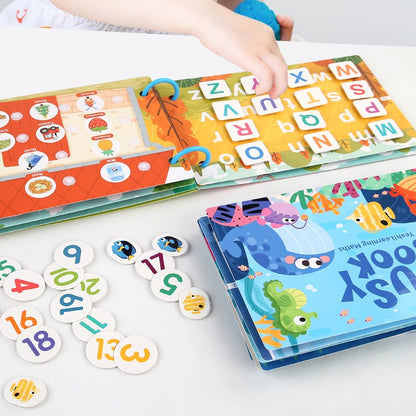 Busy Book for Kids Quiet Book Sticker Montessori Early Educational Toy Toddlers Matching Puzzles Game Baby Learning Toys Gifts