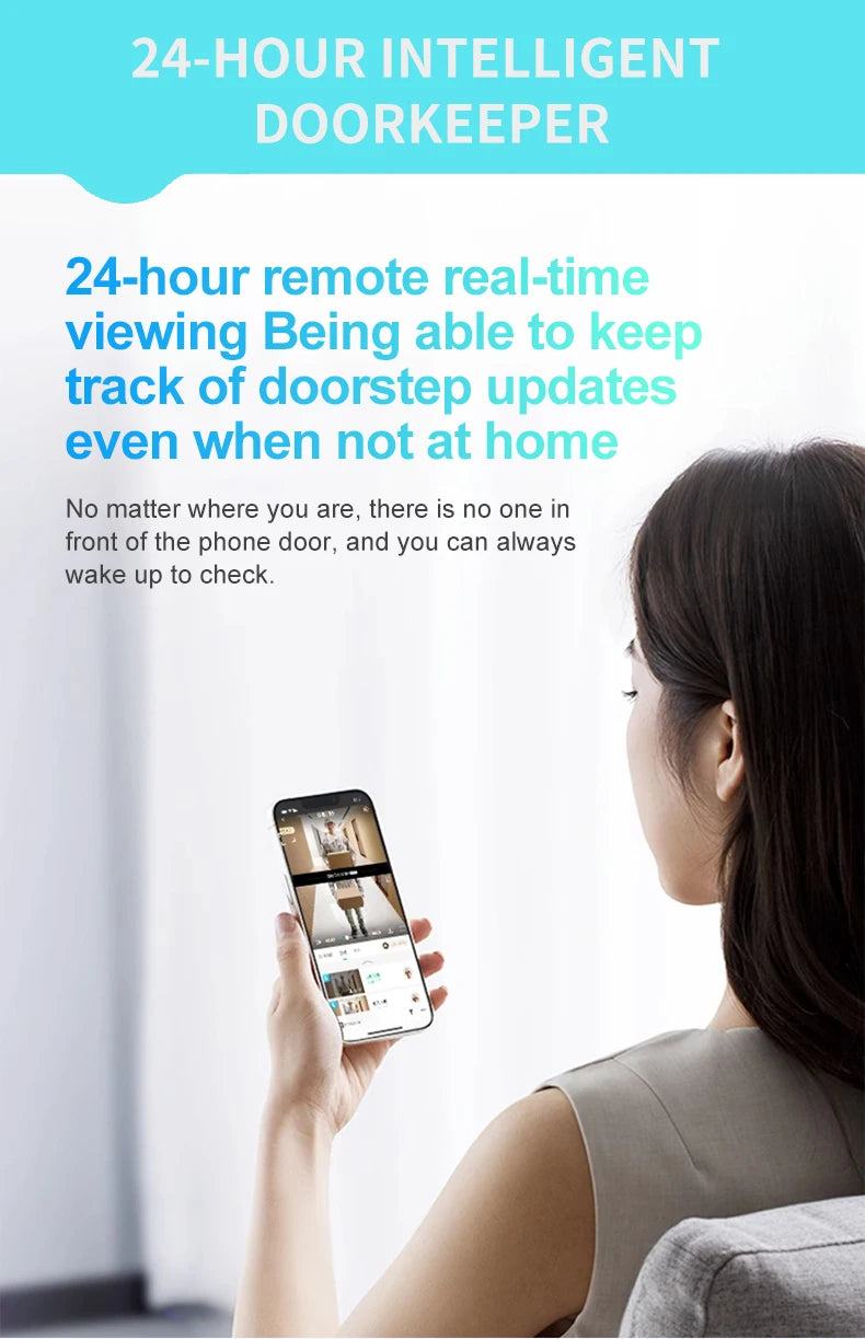 4.3inch Smart Life Door Peephole Camera WiFi Tuya Human Detection 120° 2KHD 3MP IPS Screen Remote Danmini Digital Door Video Eye