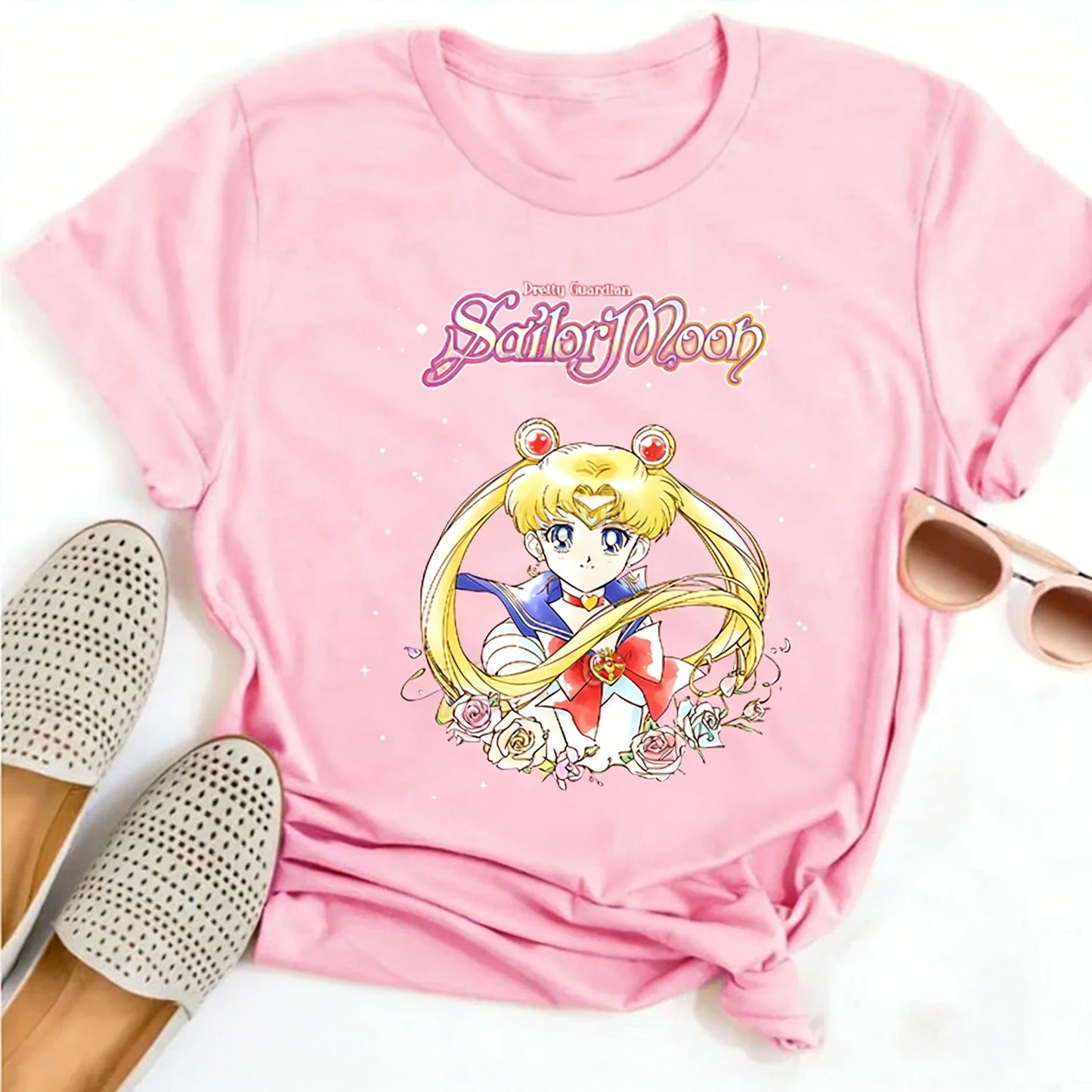 Summer 2026 Sailor Moon "Four Grid Emoji Pack" Soft Street Trend 100% Cotton Print Loose T-shirt Male/female Top Y2k
