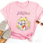 Summer 2026 Sailor Moon "Four Grid Emoji Pack" Soft Street Trend 100% Cotton Print Loose T-shirt Male/female Top Y2k