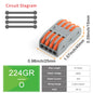 DIY GO 25PCS Universal Compact Fast BUTT Wire Connector Push-in Lever Splice Terminal Block 2/3/4/5 Pin Home LED Lighting Wiring