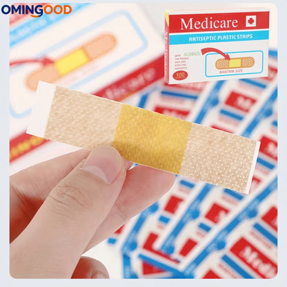 100Pcs Waterproof Cartoon Band-Aids Adhesive Hemostasis Bandages for First Aid Emergency Medical Dressing Sticking Plaster