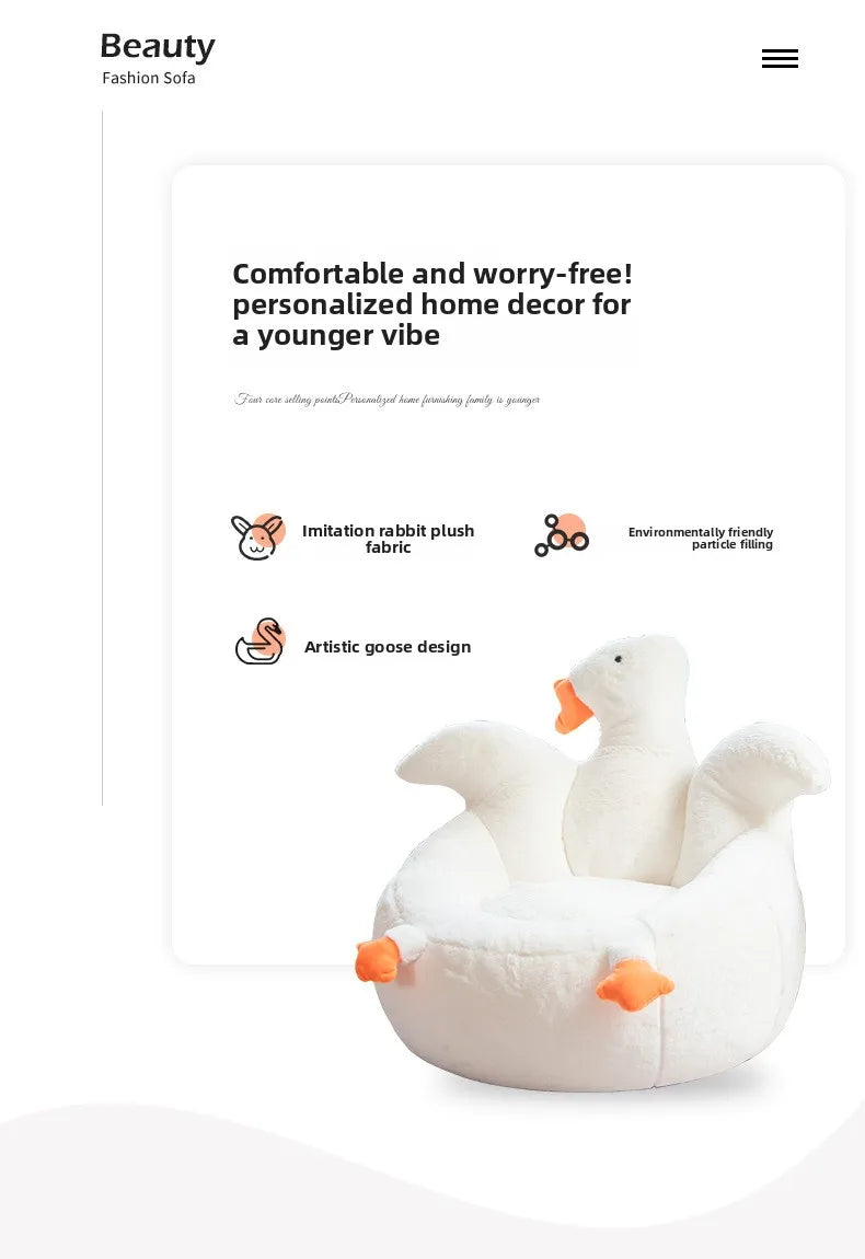 creative cute bean bag sofa goose-shaped design soft portable sofa single lightweight couch wohnzimmer living room furniture