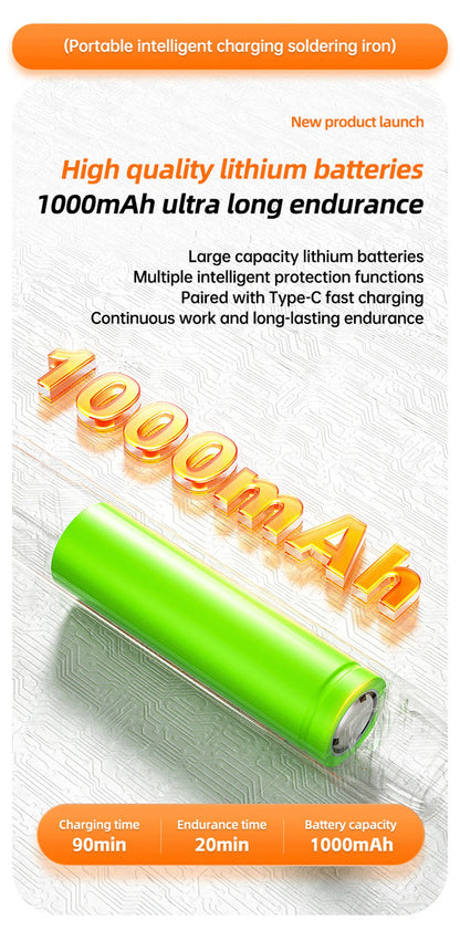 USB Electric Soldering Iron Kit 8W Mini Portable Professional Pen LED Smart 1000mAh Iron Rapid Heating DIY Welding Solder Tools