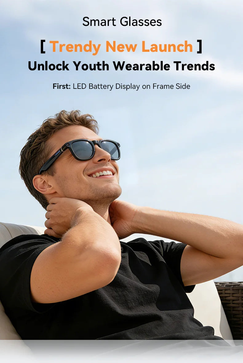 2026New AI Smart Glasses Minimalist Premium Bluetooth Calling Real-time Translation/4K Video Ultra-light TR90 Compatible Eyewear