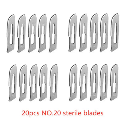 20-100pcs Sterile Carbon Steel Surgical Blades Scalpel Knife for DIY Cutting Phone Repair Carving Animal Grooming Maintenance