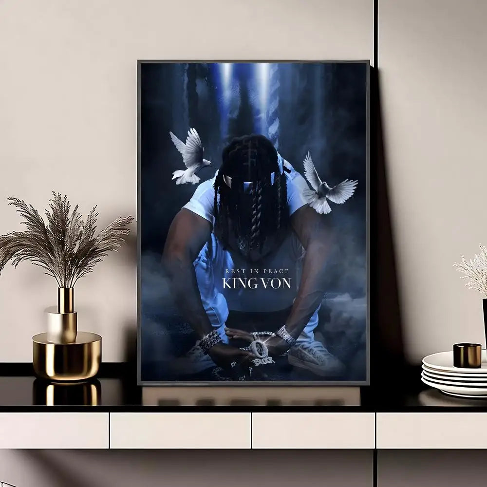 Singer King Von Poster Posters Anime Room Decor Decoration Movie Backpack Wall Interior Music Wall Art