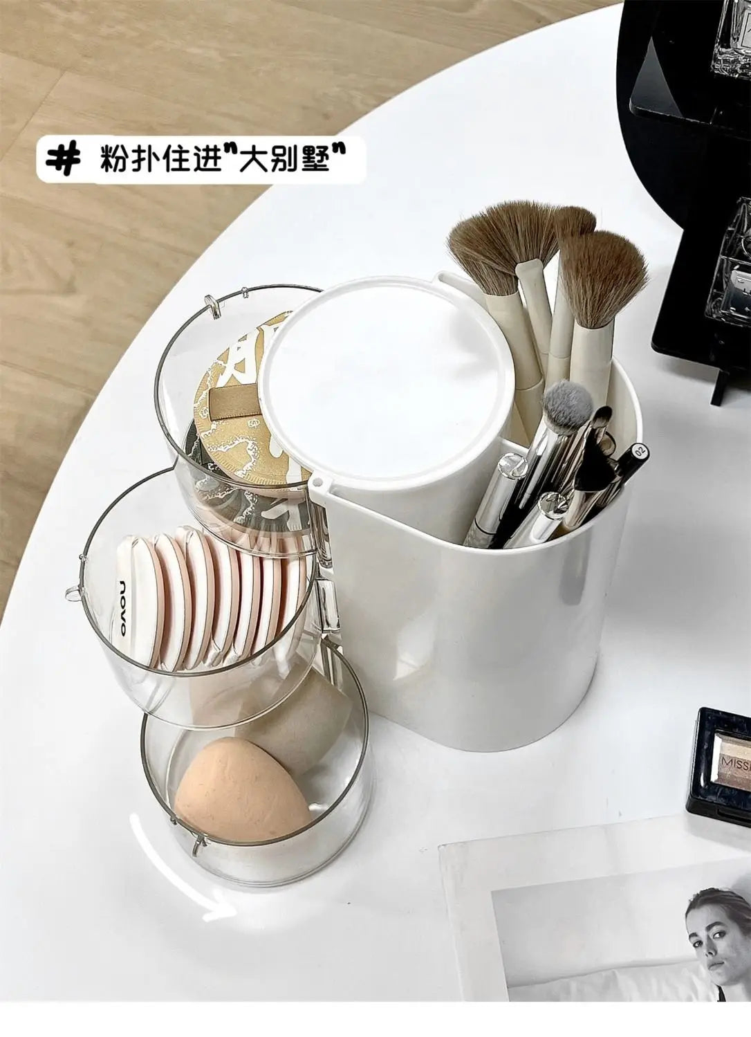 Hair Accessories Organizer Acrylic Storage Box Clear Hair Tie Organizer for Headband Makeup Brush Holder Desk Jewelry Organizer