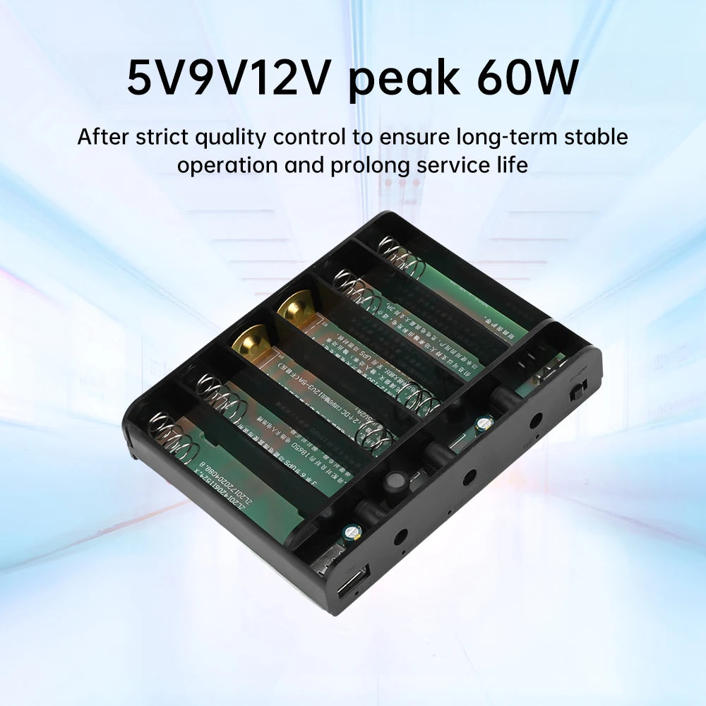 5V9V12V Output Power Bank Box for Cellphone Power Storage Case Tablet Modem 6 x 18650 Battery UPS Uninterrupted Power Supply New