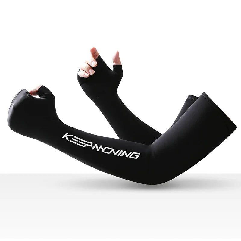 Cooling Arm Sleeves Cycling Half Finger Long Sun Protection Gloves Summer Unisex Outdoor Camouflage Ice Silk Fishing Arm Covers