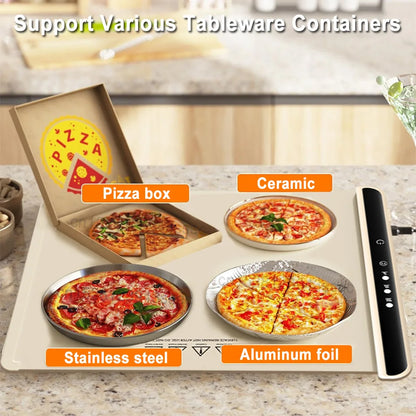 Food Warmer Plate Electric Warming Tray Foldable Food Warming Pad Electric Food Warmer Fast Heating Portable Food Warming Mat