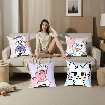 B-Boykisser Silly Cat Cute Pillow Case Plush Fabric Soft  Pillowcase Double Sided Print Cushion Cover Household Gifts