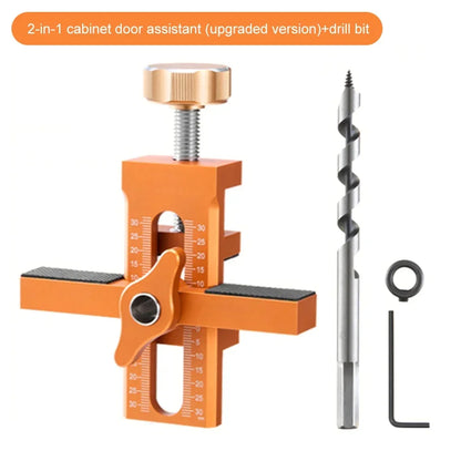 Adjustable Cabinet Door Mounting Jig Quick Positioning Hole Opening Tool Aluminum Alloy for Woodworking Installing Cabinets Tool