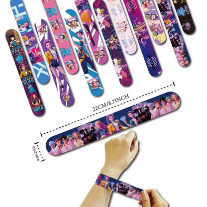 K Pop Birthday Party Decoration Tableware Set - Napkin Tablecloth Banner Paper Plates Slap Bracelets Stamps Baby Shower Supplies