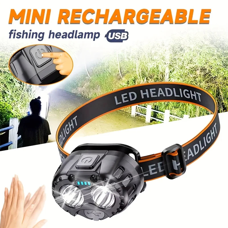 500 Lumen USB Rechargeable Headlamp Motion Sensor Bright LED Running Fishing Flash Head lamp Headlight Infrared Sensor Light