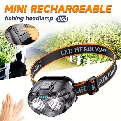 500 Lumen USB Rechargeable Headlamp Motion Sensor Bright LED Running Fishing Flash Head lamp Headlight Infrared Sensor Light