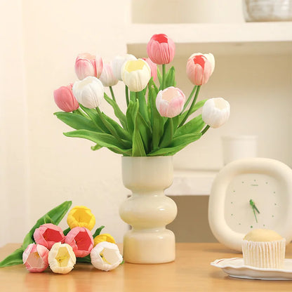 5/10Pcs Tulip Artificial Flowers Bouquet 33cm Fake Flowers for Home Room Decor Garden Wedding Decoration Vase Flower Arrangement
