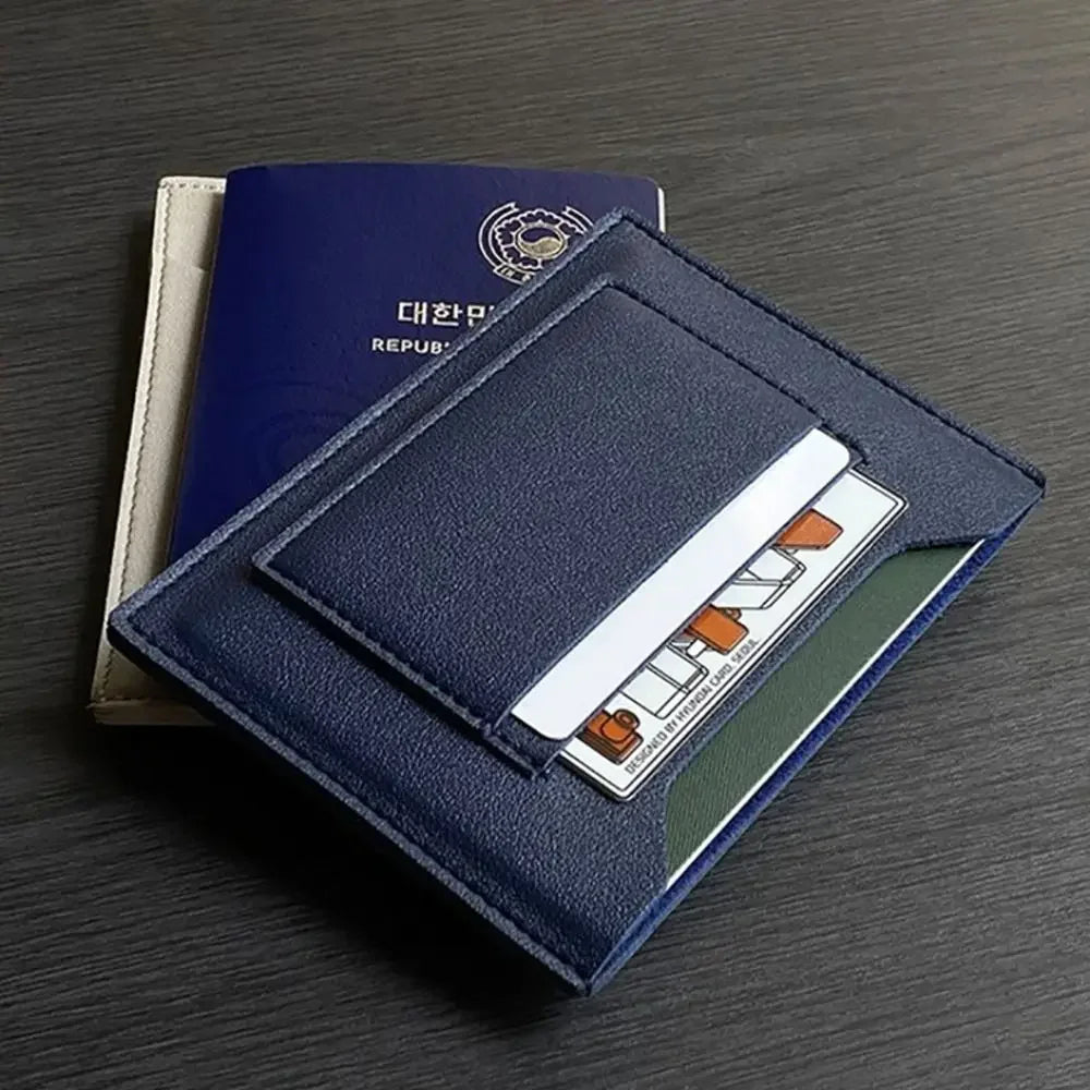 Multi-Slots RFID Blocking Passport Cover, Waterproof Travel Wallet Holder for Cards ID Certificates & Cash, PU Leather Purse