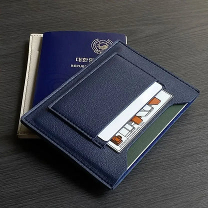 Multi-Slots RFID Blocking Passport Cover, Waterproof Travel Wallet Holder for Cards ID Certificates & Cash, PU Leather Purse