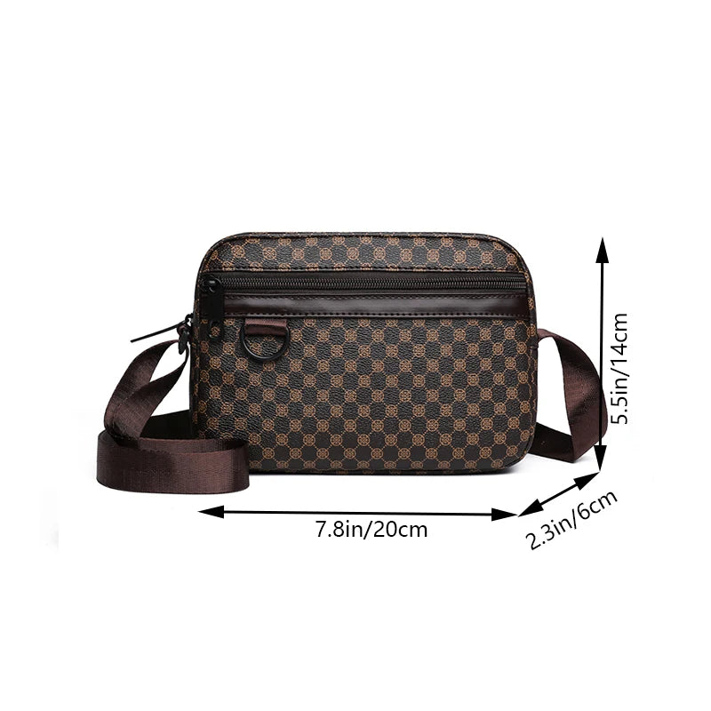 Stylish Patterned Men's Crossbody Bag for Daily Outings Compact Lightweight Versatile Casual Functional Travel Bag