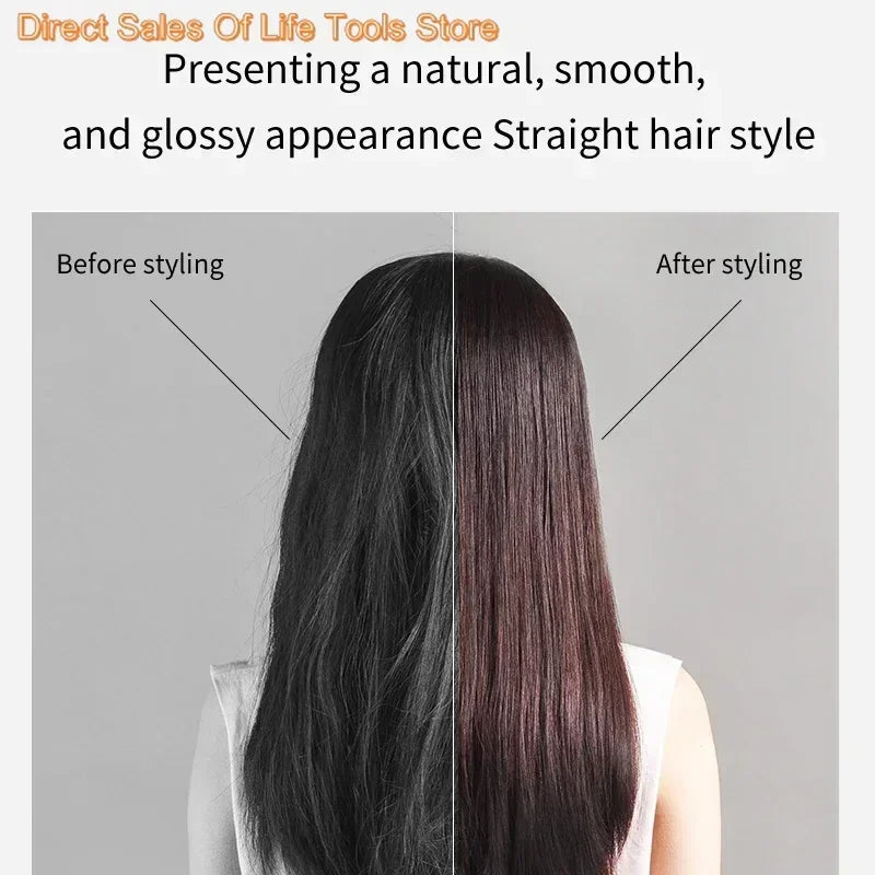 2 IN 1 Professional Hair Straightener & Hair Dryer Heat-Up Hair Flat Iron, Negative Ion Iron Long-Lasting Styling Tool 1.8M&2.7M