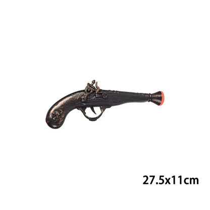 Vintage Carved Pirate Toy Gun 3D Relief Pistol Model Ornament Plastic Simulation Collection Non-shooting Halloween Cos Prop