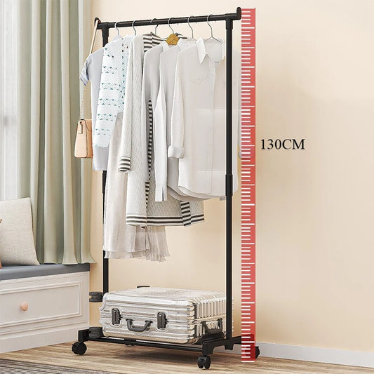 Home simple floor-standing clothes drying rack storage rack shoe and hat rack household coat rack multi-functional mobile balcon
