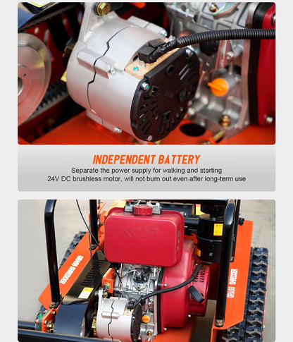 Customized diesel lawn mower that can climb slopes GPS all terrain tracked lawn mowing robot