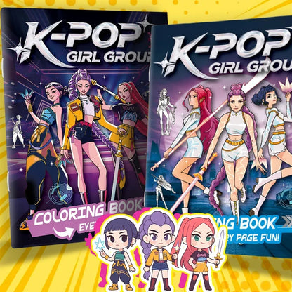 Stress Relief Coloring Book Cute Anime Girls 36/56 Pages Relaxing Activity Book for Adults Kids Birthday Gifts