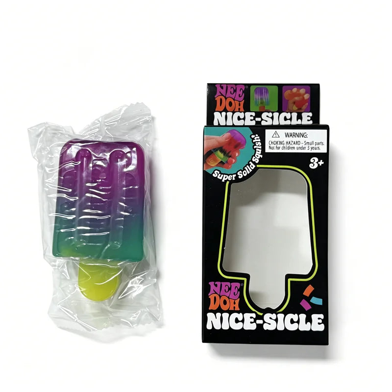 Needoh Nice Cream Cone Nice-Sicle Squishy Squeeze Toy Gradient Non-toxic for ADHD Stress Anxiety Relieve Fidget Sensory Desk Toy