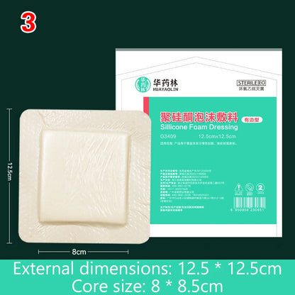 High Absorption Soft Polysiloxane Gel Polyurethane Foam Dressing Postoperative Wound Patch Cesarean Section Patch Pressure Sore