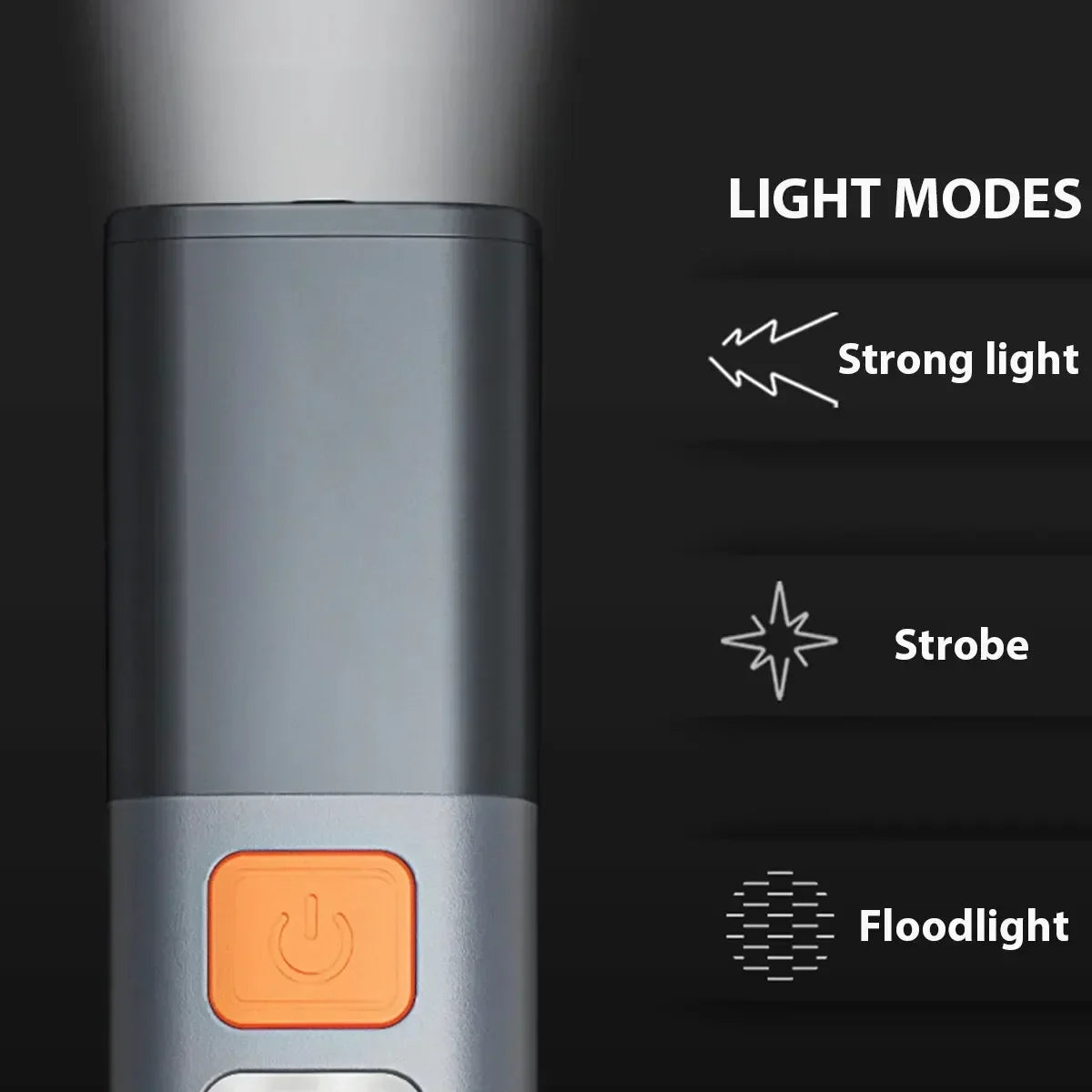 Mini Portable LED Strong Lighting ABS Flashlamp USB Rechargeable With Hook Zoomable Torch Outdoor Camping Hanging Emergency Lamp