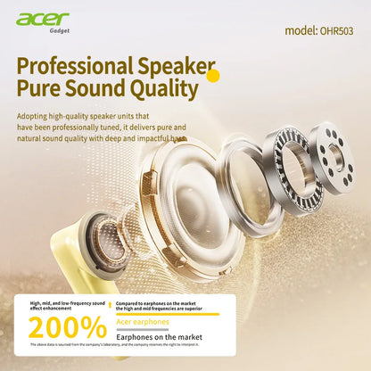 Acer Ohr503 Wireless Headphones, In-Ear Design, Bluetooth Headphones, Stereo Sound Quality, Comfortable to Wear, Suitable for Sports, Running, and Cycling, Compatible with Mobile Phones, Tablets, Android and Ios Systems