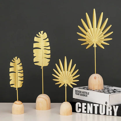 Modern Feather Wooden Decorations Simple Miniature Figurines for Living Room Table Office Home Decoration Accessories