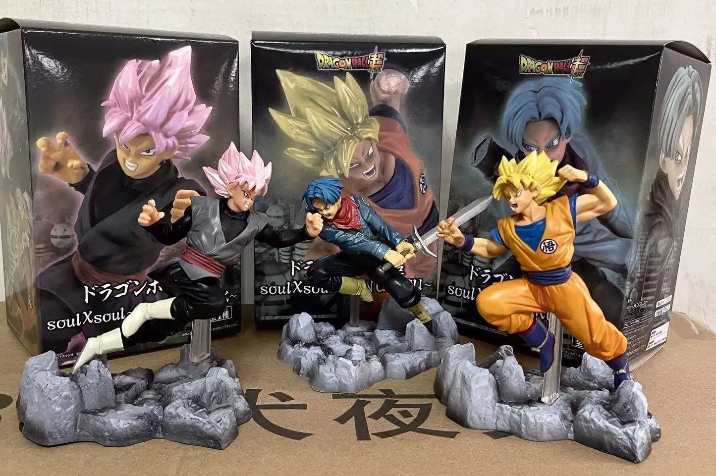 14cm Dragon Ball Goku Torankusu Goku Black Combat Posture Anime Figure Model Statue Collection Desktop Decoration Ornament Toys