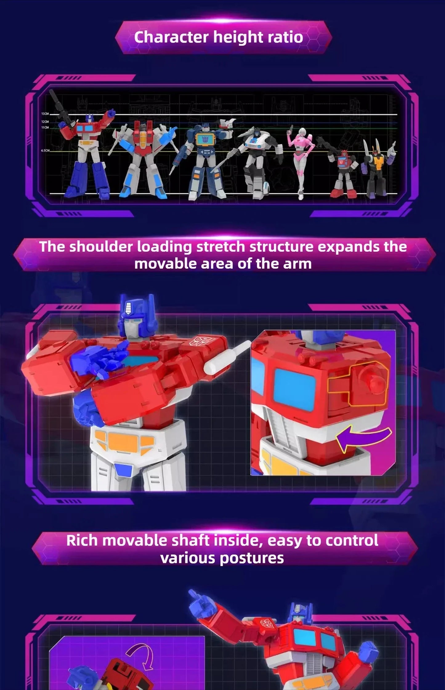 Blind Box Transformers Articulated Figure - AULDEY AAE Optimus Prime Soundwave Multi-Pose Action Model Display Gift for Kids