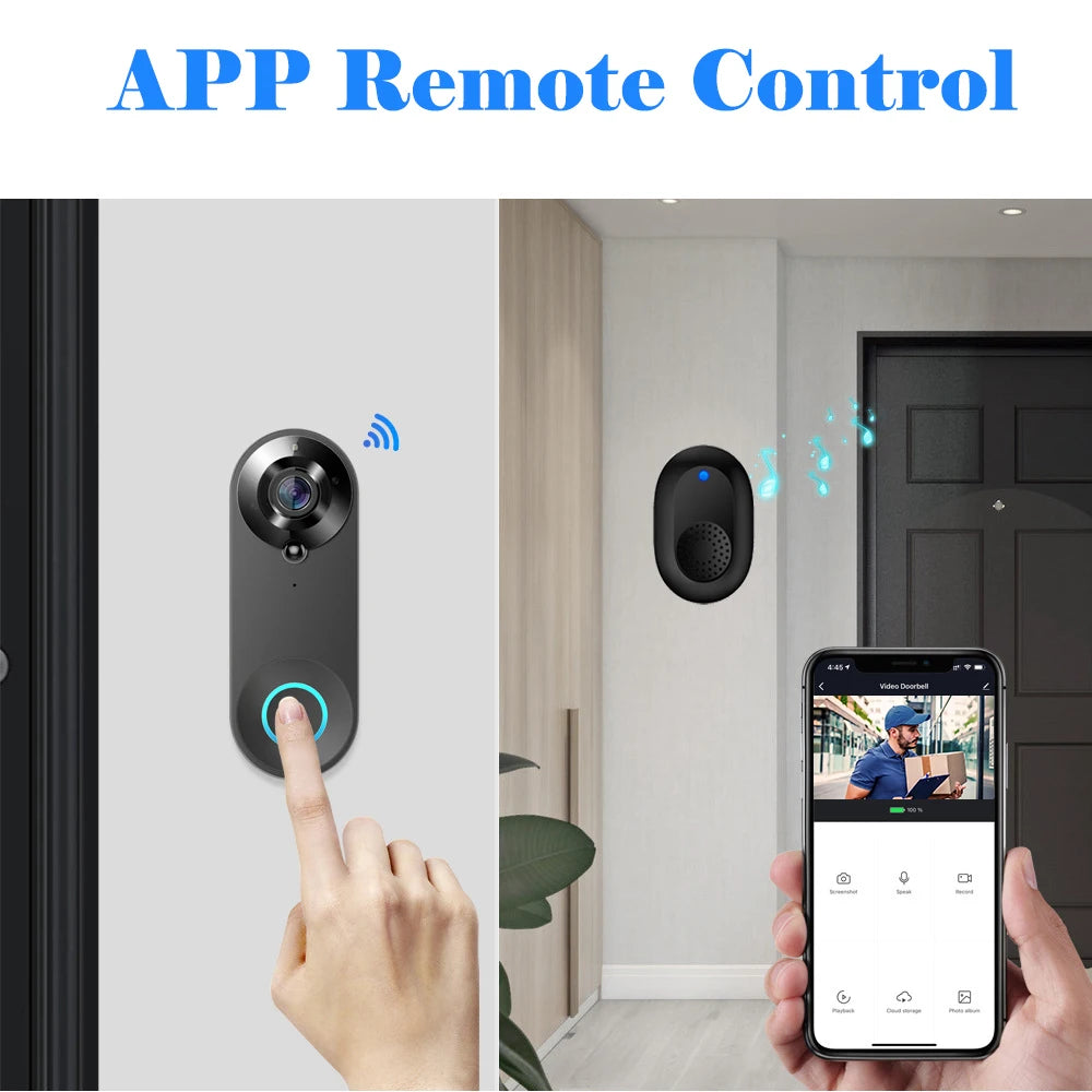 Bezprzewodowa kamera dzwonkowa 1080P WiFi Smart Door Bell Tuya Smart Home Security Detekcja ruchu Night Vision Intercom Dzwonek