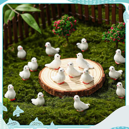 5/10 Pcs Mini Resin Doves Miniatures, Bulk Birds Pigeon Figurines for Micro Landscape Fairy Garden DIY Craft Ornament  Accessory