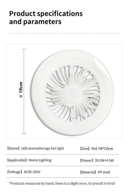 2 In 1 Ceiling Fan Lamps 3 Speeds Adjustable E27 Base Infinitely Dimmable for Living Room Bedroom Study LED Decorative Light