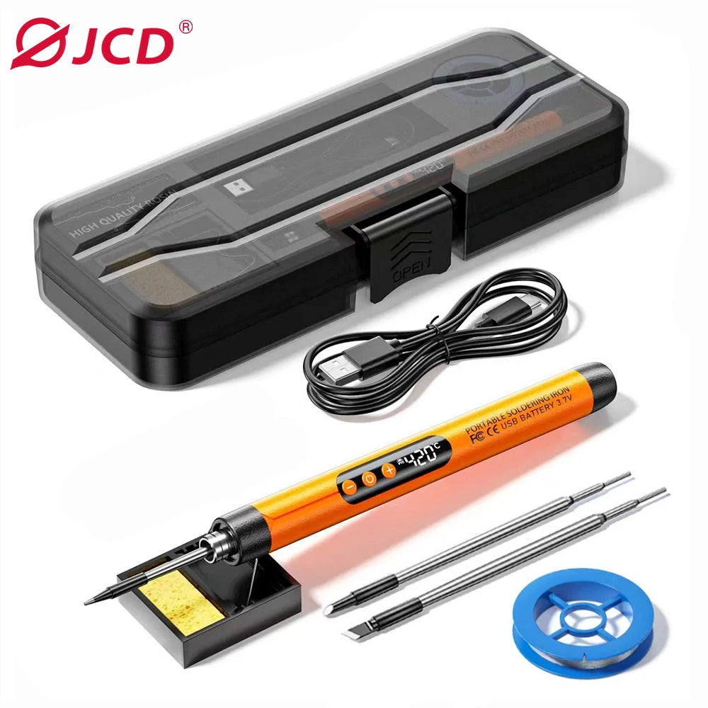 USB Electric Soldering Iron Kit 8W Mini Portable Professional Pen LED Smart 1000mAh Iron Rapid Heating DIY Welding Solder Tools